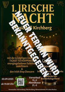 Mitteilung zur Irischen Nacht